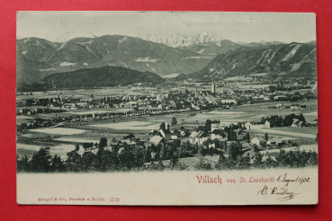 AK Villach / 1900 / von St Leonhardt / Strassen / Kärnten